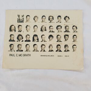 Paul McGrath School Grade 6 Class Photo 1956-57 Grand Blanc Michigan